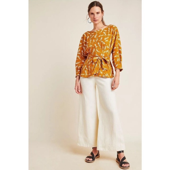 Anthropologie Amber Dolman Sleeve Blouse with Tie Waist - Picture 3 of 12